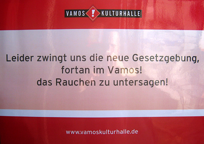 Rauchverbotschild im Vamos!